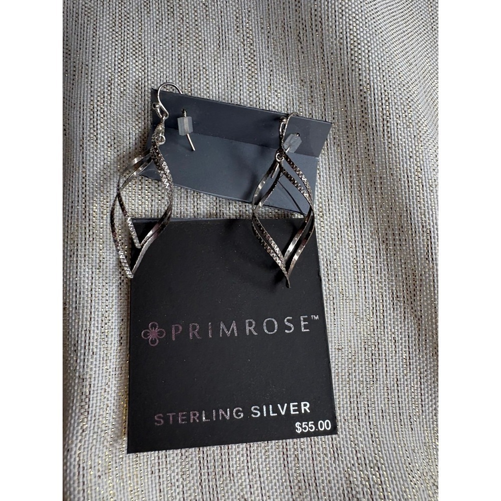 silver primrose dangling earrings NWT